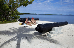 Key Largo's John Pennekamp Coral Reef State Park boasts upland areas including the popular Cannon Beach and Far Beach. 